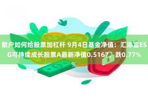 散户如何给股票加杠杆 9月4日基金净值：汇添富ESG可持续成长股票A最新净值0.5167，跌0.77%