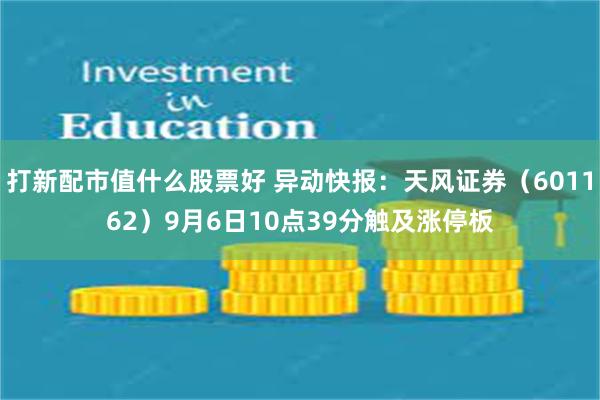 打新配市值什么股票好 异动快报：天风证券（601162）9月6日10点39分触及涨停板